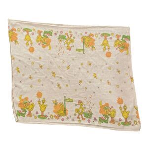 Sesame Street Big Bird Vintage Baby Toddler Receiving Crib Blanket 31x26 in